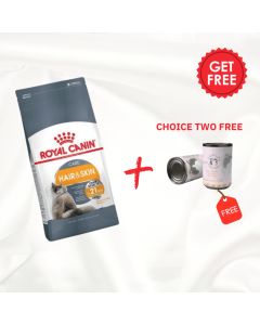 Royal Canin Feline Care Nutrition Hair & Skin 4 Kg + two Farma Pet Treats Canned 375g