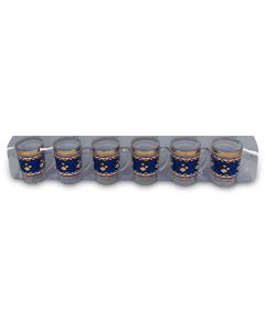 Blue with white decorated cups
