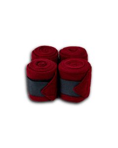 Dark red polo fleece bandage -set of 4