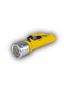 Yellow water proof flashlight with battery