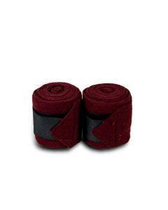 Dark red fleece stable bandage - set of 2