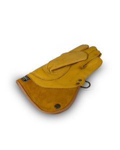 Suede and velvet falcon glove orange and yellow 