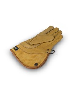 Suede and velvet falcon glove full yellow 