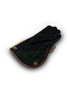 Suede and velvet falcon glove black 