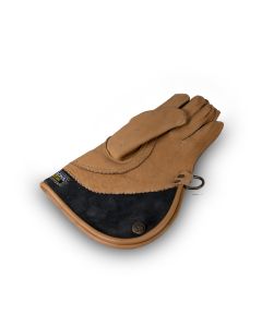 Suede and velvet falcon glove brown and black