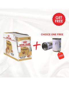 Royal Canin Breed Health Nutrition Pomeranian (Wet Food - Pouches) 12 X 85g +one Farma Pet Treats Canned 375g