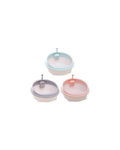 Semi Enclosed Detachable Anti Slip Cat Litter Box With Shovel
