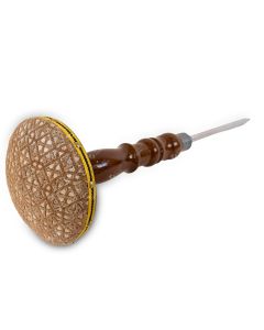 Brown clotha and wood nail stand 