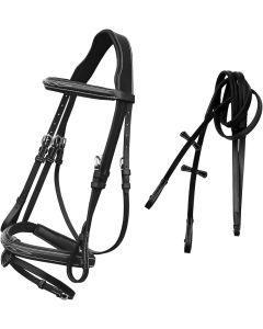 Black Fancy stitched leather bridle COB size