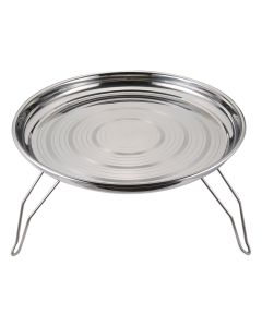 Round stainless steel plate with Foldable legs 155-35 CM