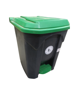 WASTE BIN 70 L PEDAL GREEN/GREY 