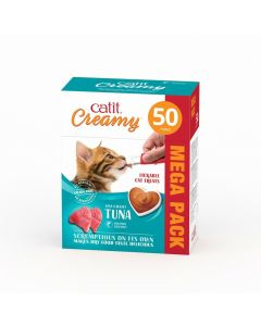 Catit Creamy Treats Mega Pack Tuna, 50 Tubes Box (Full Box)