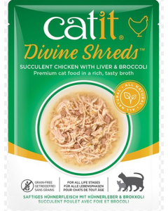 Catit Divine Shreds - Succulent Chicken With Liver & Broccoli