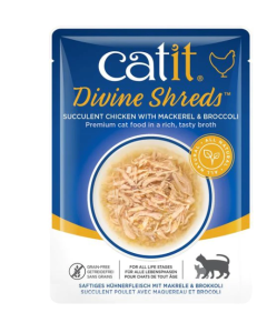 Catit Divine Shreds - Succulent Chicken With Mackerel & Broccoli
