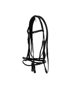 Black race bridle set tpu with kriss rubber reins 