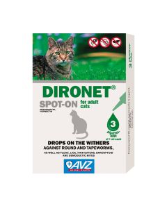 Dironet® Spot-On, 3 Droppers For Adult Cats