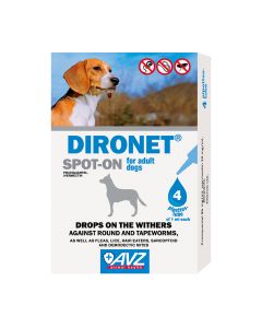 Dironet® Spot-on, 4 Droppers For Adult Dogs