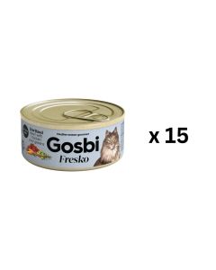 Gosbi Fresko Cat Sterilized Beef With Chicken And Greens (15 Cans X 70g)