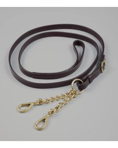 Leather Lead Rein with Chain Coupling Black