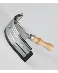 Metal Sweat Scraper with Wooden Handle Silver