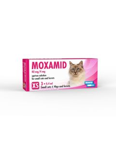 Moxamid Spot-On solution for small cats ≤ 4kgs and ferrets (3 pipettes)
