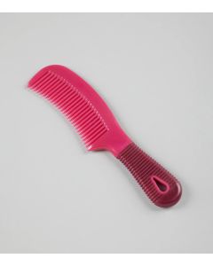 Plastic Mane Comb with Handle - Large Wine & Fuchsia