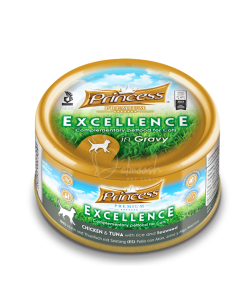 Princess Premium Excellence - Chicken & Tuna With Rice & Seaweed In Gravy 70 g