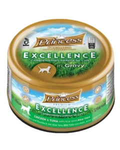 Princess excellence cat food chicken & tuna with rice and Aloe Vera 70g