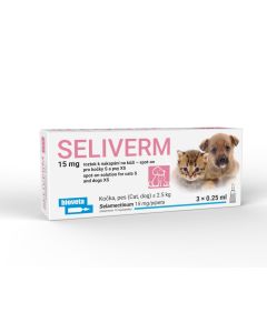 Seliverm 15mg Solution For Spot-On For Cats S And Dogs XS (3 Pipettes / Box)