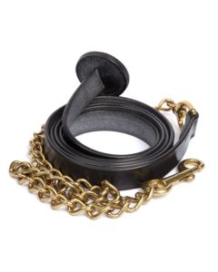 Black leather show lead with chain