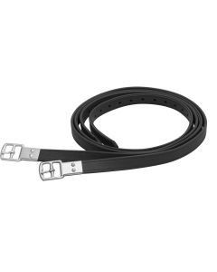 Black leather stirrup strap nylon insert 135 cm