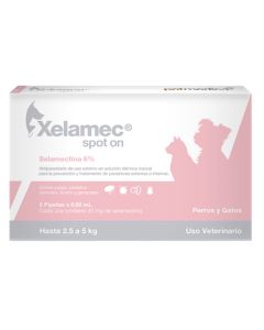 "Xelamec Spot-On For Cats And Dogs From 2.5 To 5Kg - 0.5Ml (1 Pipette)  "